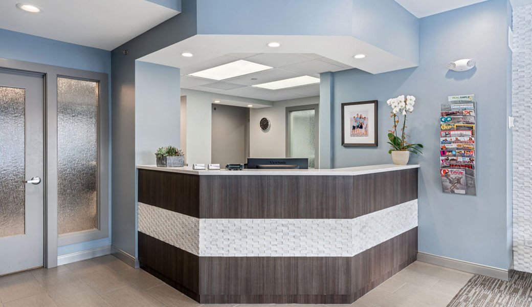 Skokie dental office reception desk