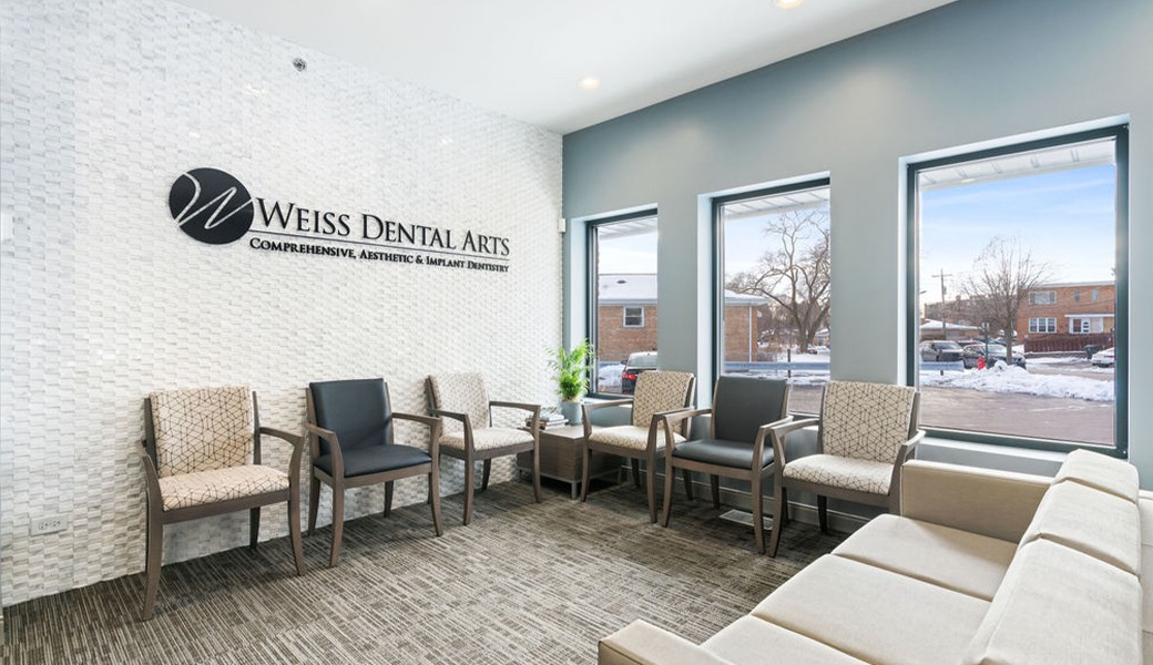 Comfortable dental office seating area