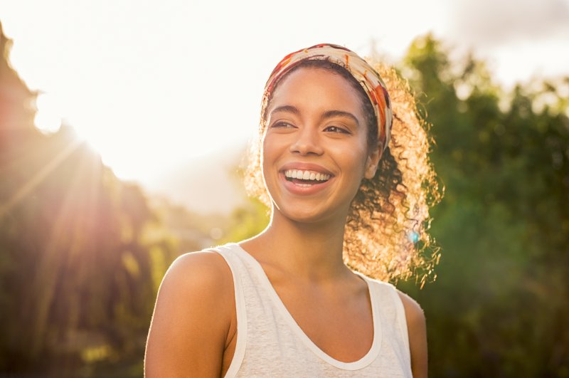 Portrait of a young woman with a beautiful smile