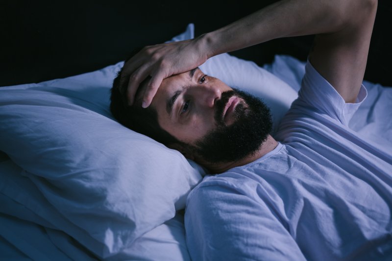 Patient struggling with sleep apnea